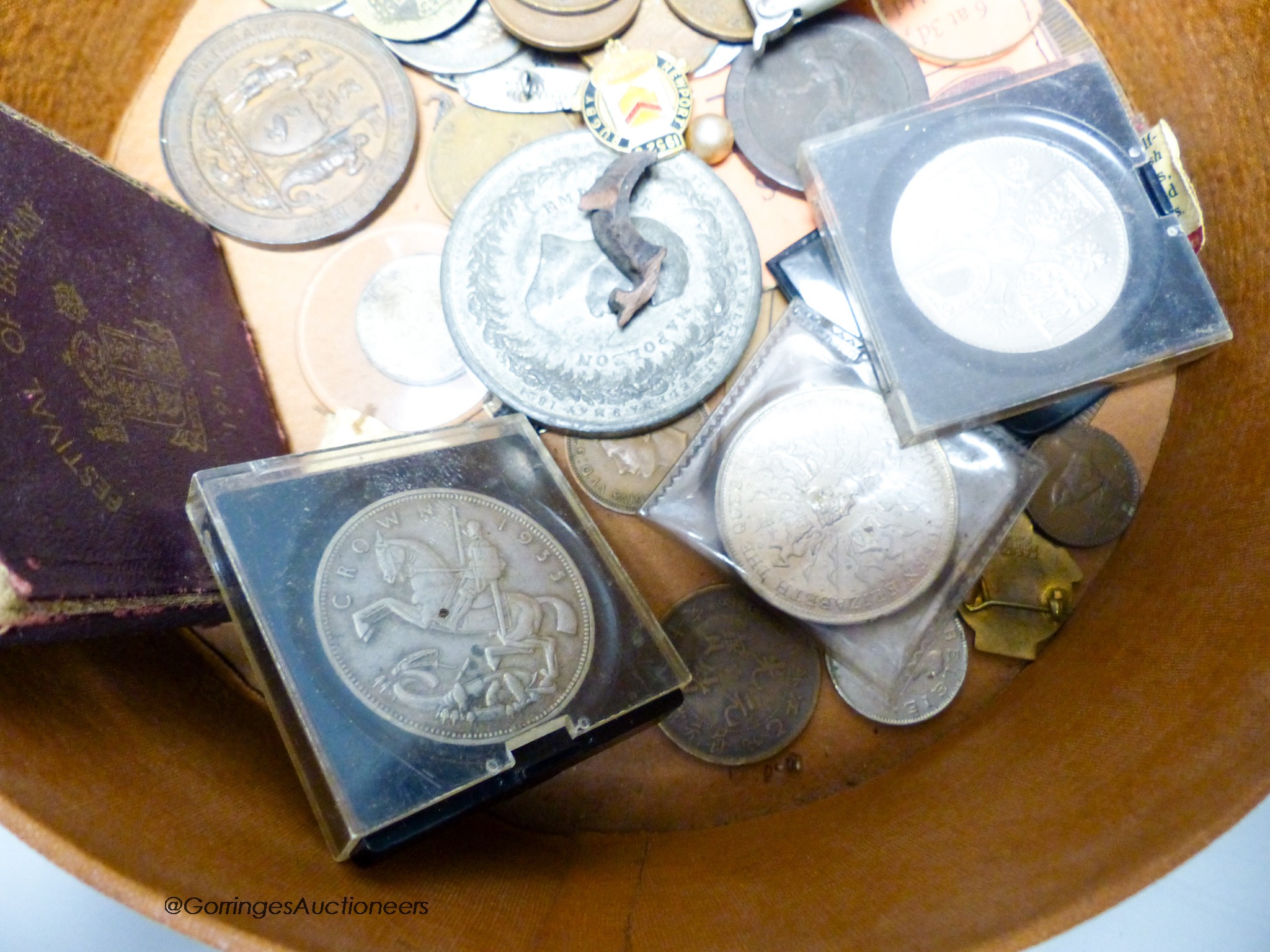 A group of Chinese Republic coins and other coins and medals (leather case)